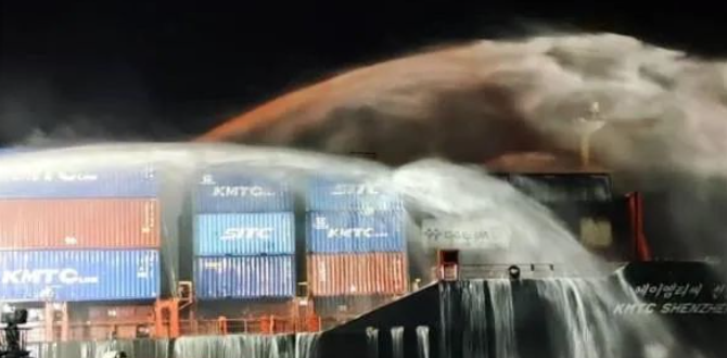 突发！高丽海运一集装箱船起火